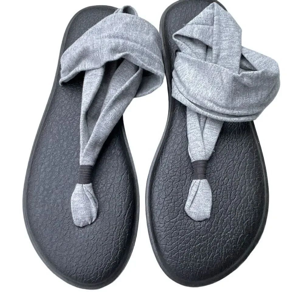Sanuk size 10 yoga sling back in grey.